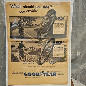 Vintage Goodyear Bike Tires Advertisement / Back Erector Set Advertisement 1955